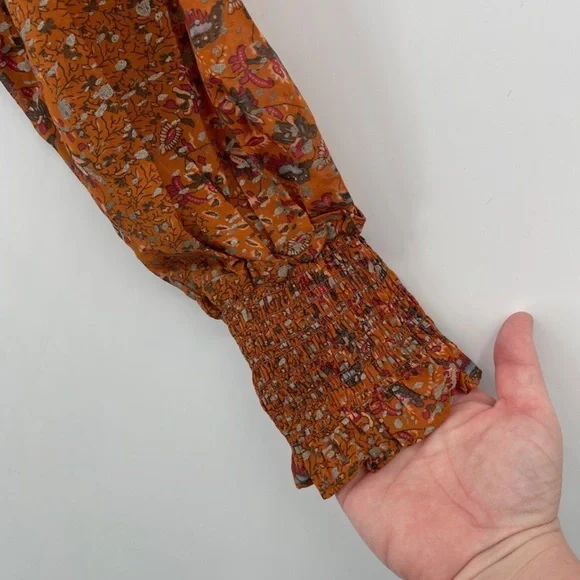 Elan Women's Rust Floral Blouse - Picture 2 of 5